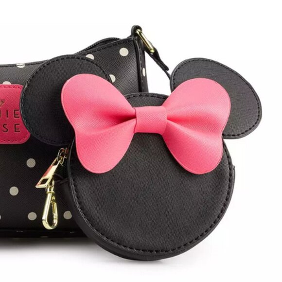 Disney Minnie Mouse Crossbody Bag with Detachable Coin Pouch - Collectible Gifts - Picture 5 of 7